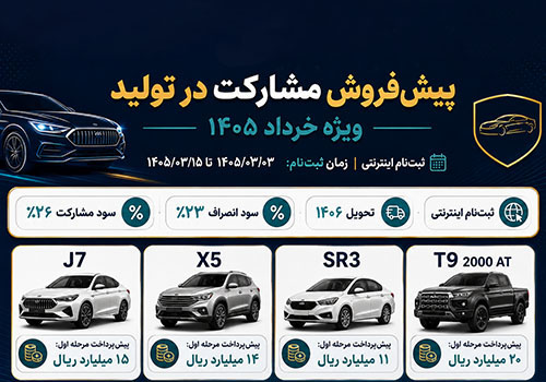 شرایط فروش خرداد 1405 کرمان موتور